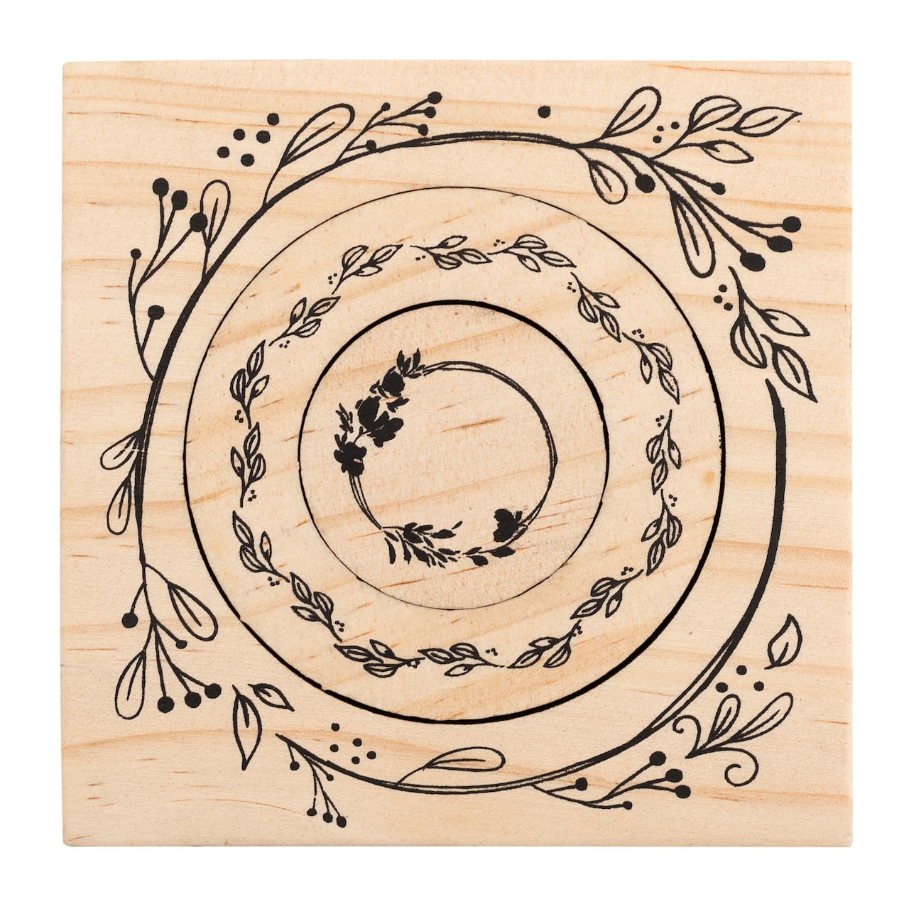6 Pack: Nesting Circle Wreath Wood Stamp Set by Recollections™